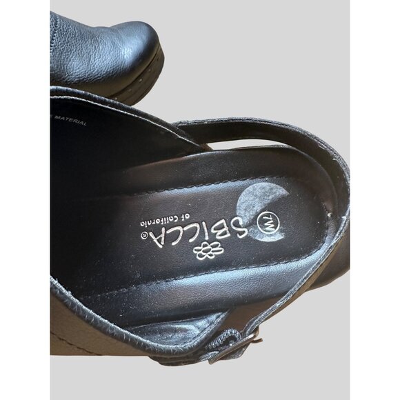 Sbicca Womens Black Synthetic Professional Clogs Slip-On Comfort Shoes Size 7W - Picture 10 of 10